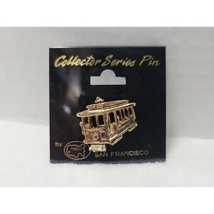 VTG San Francisco California Trolley‎ Cable Car Gold Tone Lapel Pin Souvenir